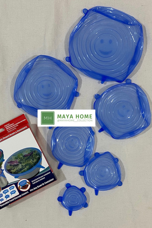 درپوش ظرف مدل سیلیکونی مجموعه 6 عددی