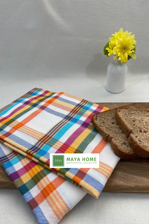 دستمال آشپزخانه پروا طرح چهارخانه مجموعه 2 عددی