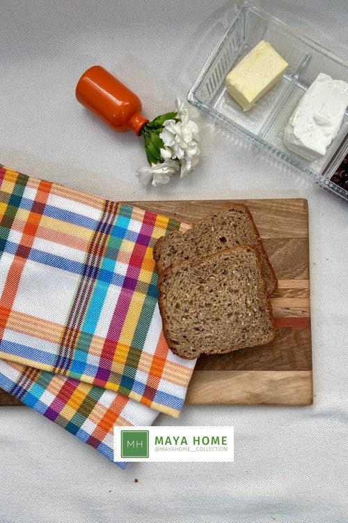 دستمال آشپزخانه پروا طرح چهارخانه مجموعه 2 عددی