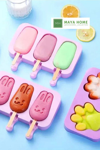 قالب بستنی سیلیکونی همراه با 50 عدد چوب بستنی