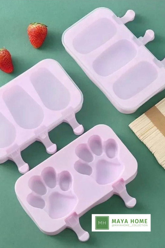 قالب بستنی سیلیکونی همراه با 50 عدد چوب بستنی