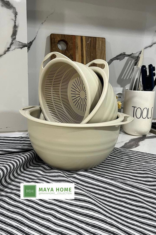 ست آبکش و لگن 6 پارچه گرد هانا