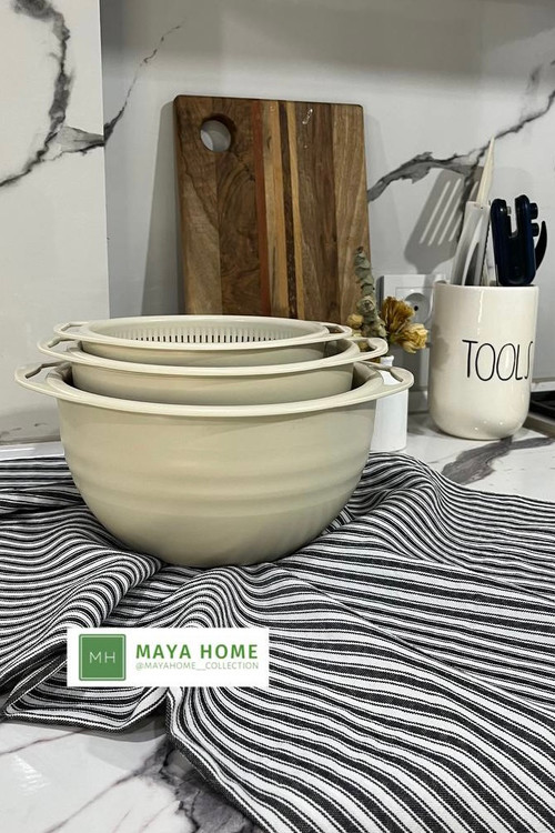 ست آبکش و لگن 6 پارچه گرد هانا