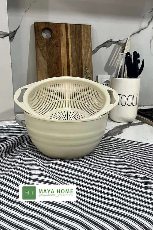 ست آبکش و لگن 6 پارچه گرد هانا