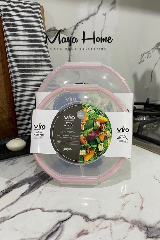 ظرف نگهدارنده سه خانه سیف لاک از برند ویرو پلاست کوچک