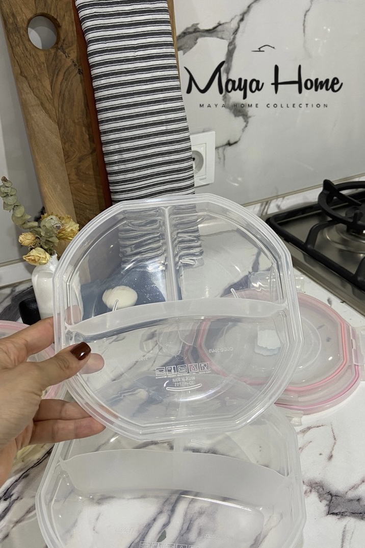 ظرف نگهدارنده سه خانه سیف لاک از برند ویرو پلاست کوچک