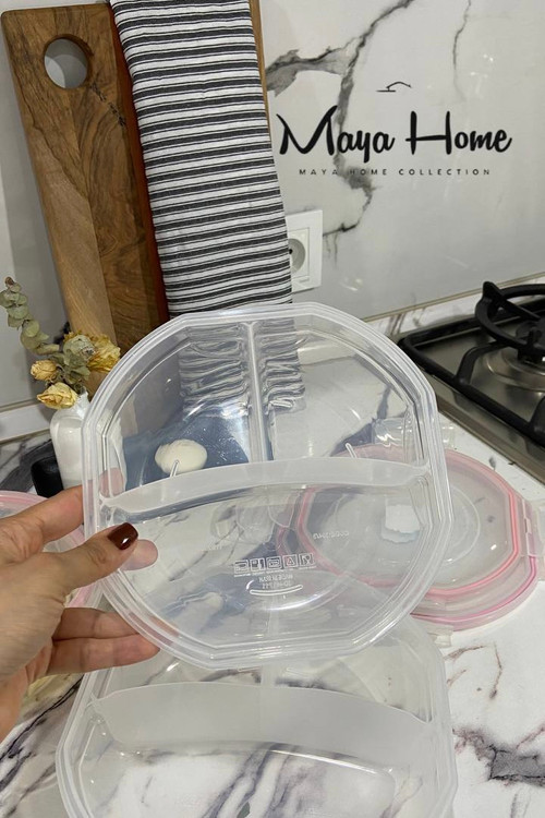 ظرف نگهدارنده سه خانه سیف لاک از برند ویرو پلاست بزرگ