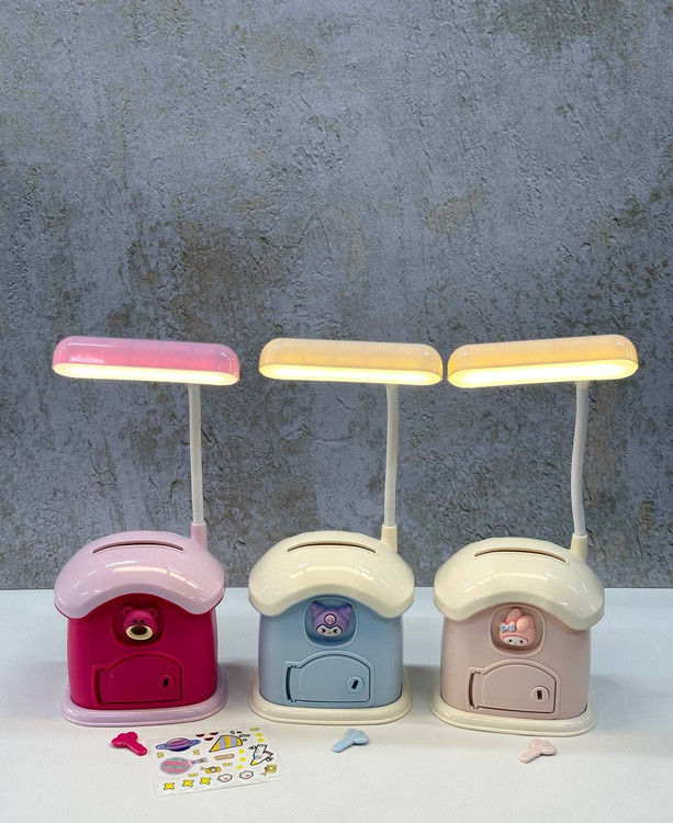 چراغ مطالعه قلک دار کرومی (همراه جاقلمی)