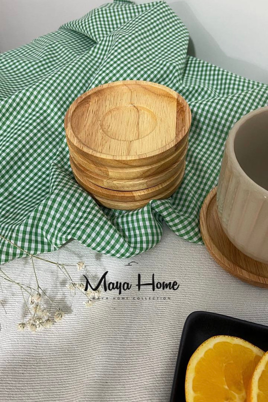 زیر لیوانی | نعلبکی گرد چوبی تایوان