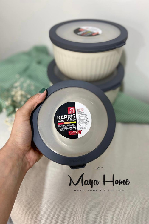 ظرف نگهدارنده درب دار فریزری کاپریس مجموعه سه عددی