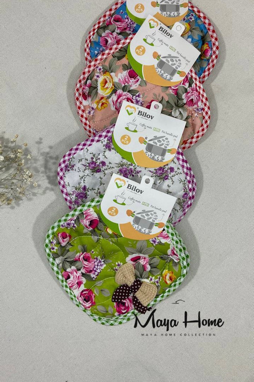 دستگیره آشپزخانه مربع گلدار و پاپیون دار Bilov