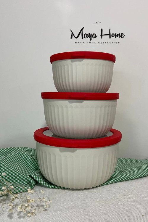 ظرف نگهدارنده درب دار فریزری کاپریس مجموعه سه عددی