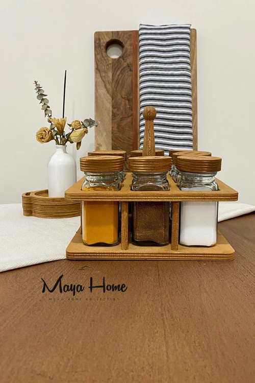 جا ادویه مکارتی دسته دار 8 تایی استنددار مربع