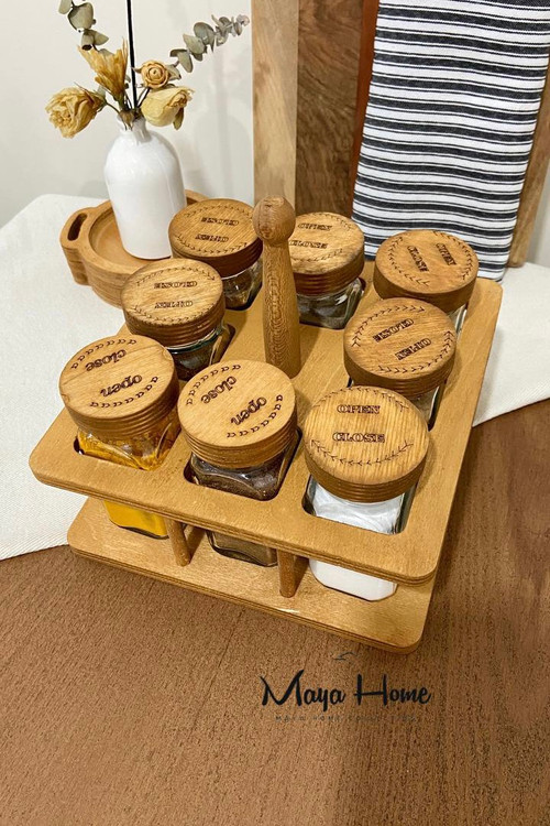 جا ادویه مکارتی دسته دار 8 تایی استنددار مربع