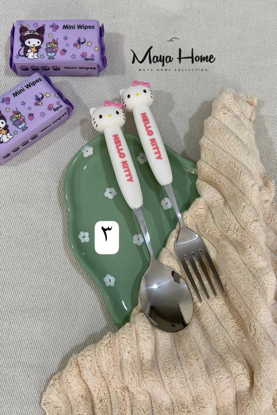 قاشق و چنگال سیلیکونی کرومی و دوستان