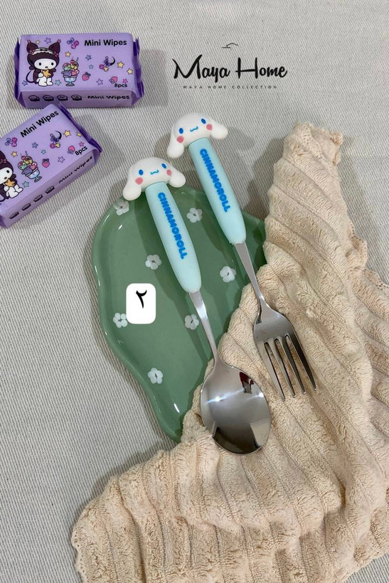 قاشق و چنگال سیلیکونی کرومی و دوستان