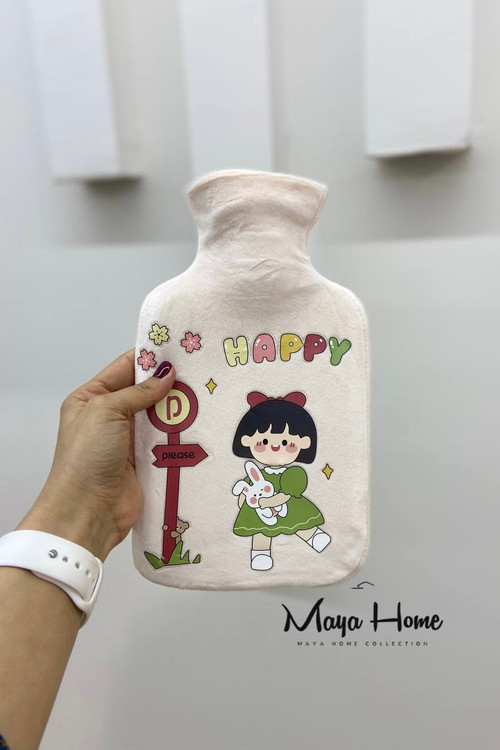 کیسه آب گرم فانتزی مخمل طرح دختر بانمک