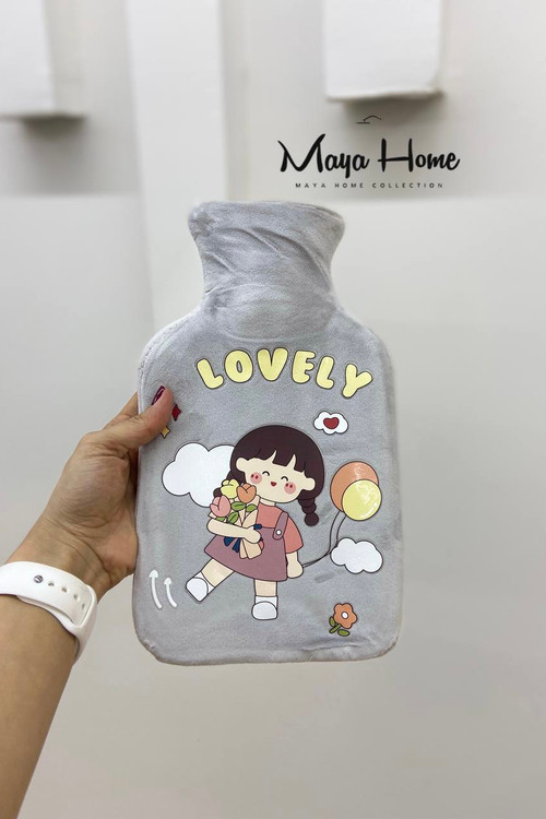 کیسه آب گرم فانتزی مخمل طرح دختر بانمک