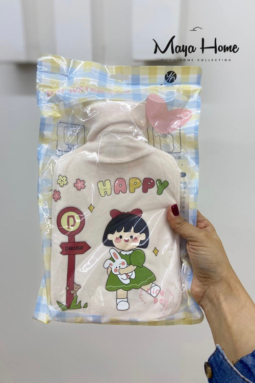 کیسه آب گرم فانتزی مخمل طرح دختر بانمک