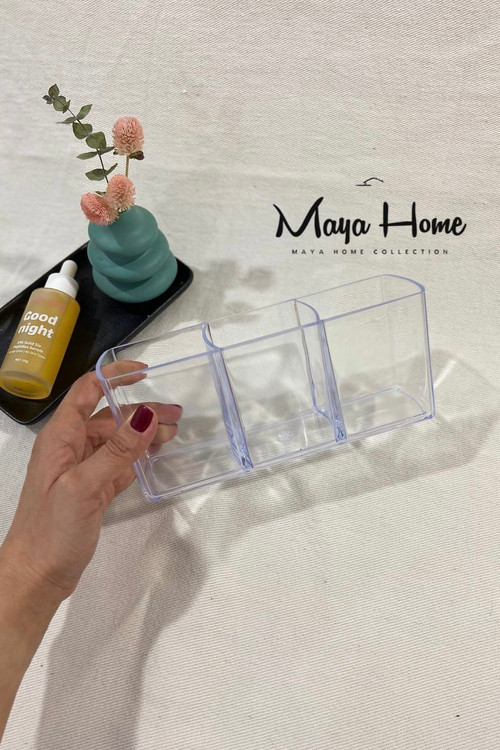 استند براش آرایشی مستطیل ۳ خانه