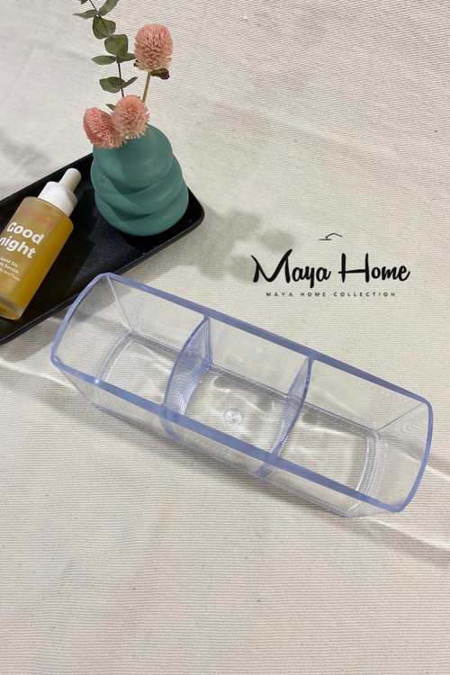 استند براش آرایشی مستطیل ۳ خانه