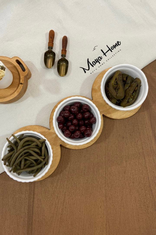 اردو خوری 3 پیاله مدل وانسل همراه پایه چوبی