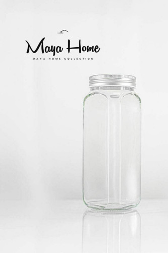 بانکه حبوبات و غلات شیشه ای مدل مربع مکارتی سایز 3