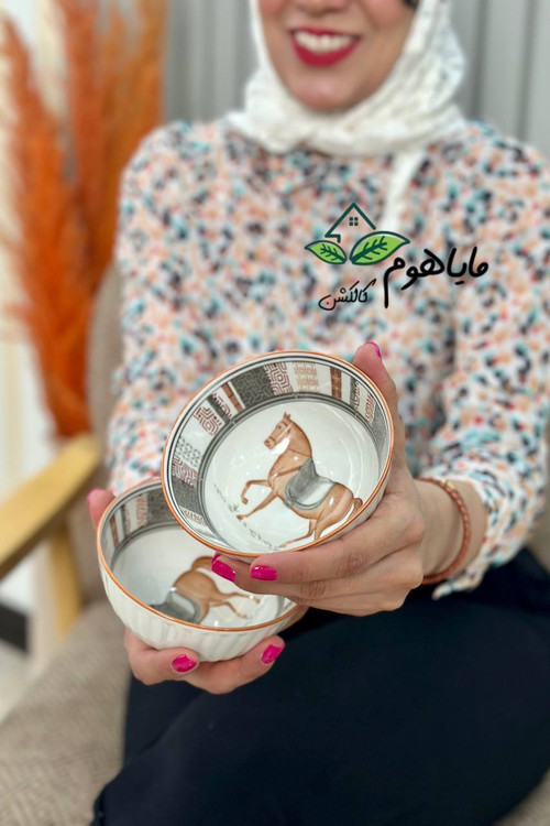 پک کاسه دو عددی طرح اسب همراه با جعبهی شکیل و کادویی