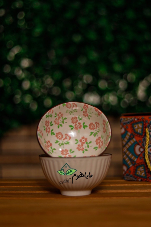 پک کاسه دو عددی طرح گل بهاری همراه با جعبهی شکیل و کادویی