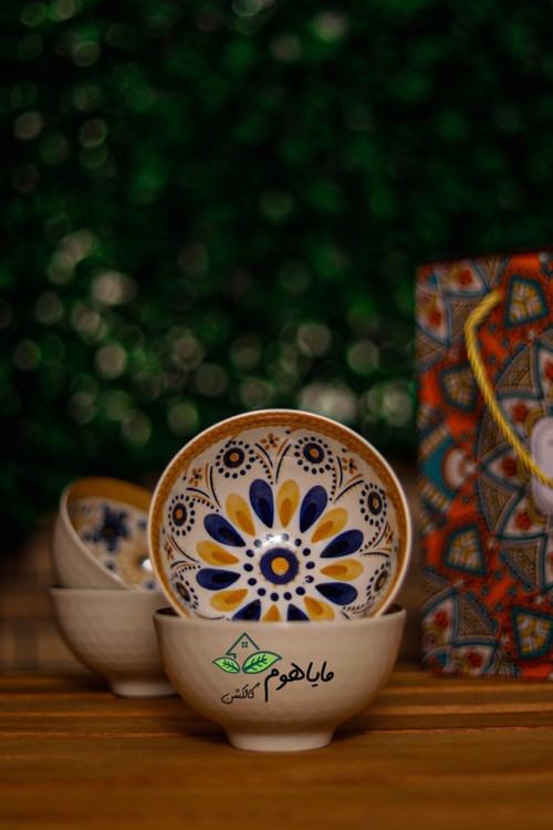 پک کاسه چهار عددی طرح گل گلی همراه با جعبهی شکیل و کادویی