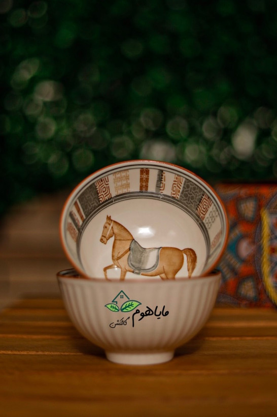 پک کاسه دو عددی طرح اسب همراه با جعبهی شکیل و کادویی