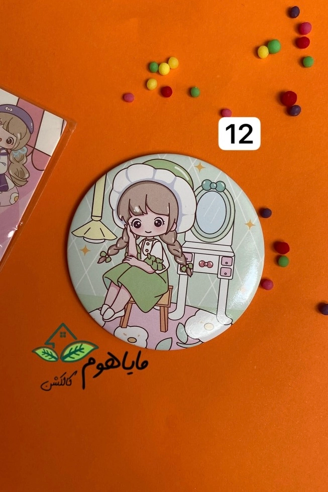 آینه گرد فانتزی کرومی و ملودی