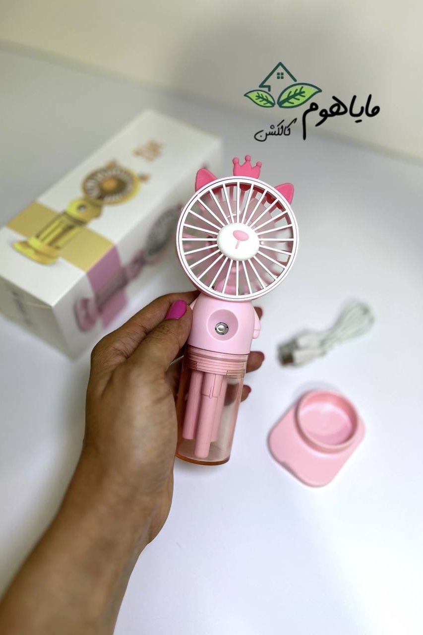 پنکه فانتزی شارژی طرح حیوانات مه پاش دار