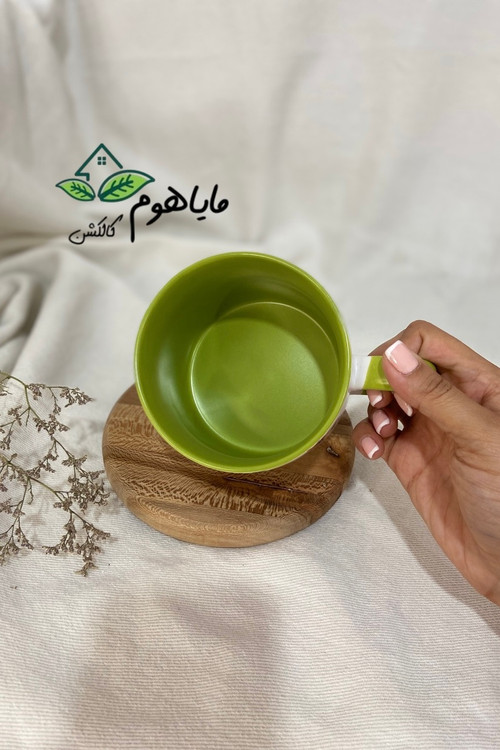 ماگ دسته دار سرامیکی طرح گل 450 میلی لیتر