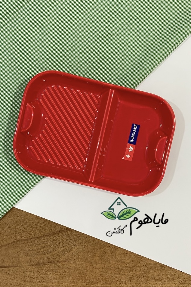 تابه سرو مستطیل  شیار کج دو خانه متالیک