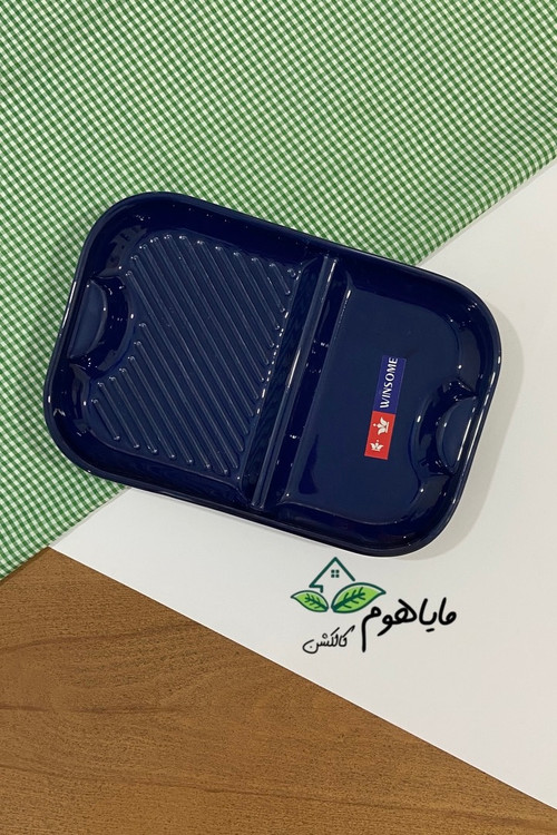 تابه سرو مستطیل شیار کج دو خانه متالیک