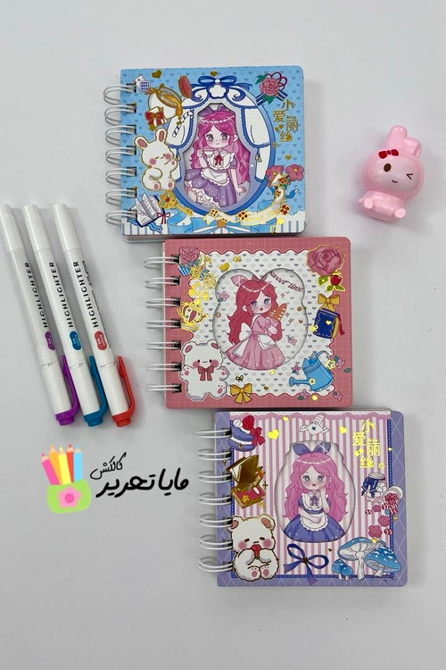 دفتر یادداشت نقطه ای جلد سخت حاشیه دار مدل دختر