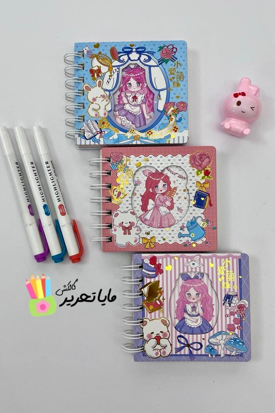 دفتر یادداشت نقطه ای جلد سخت حاشیه دار مدل دختر