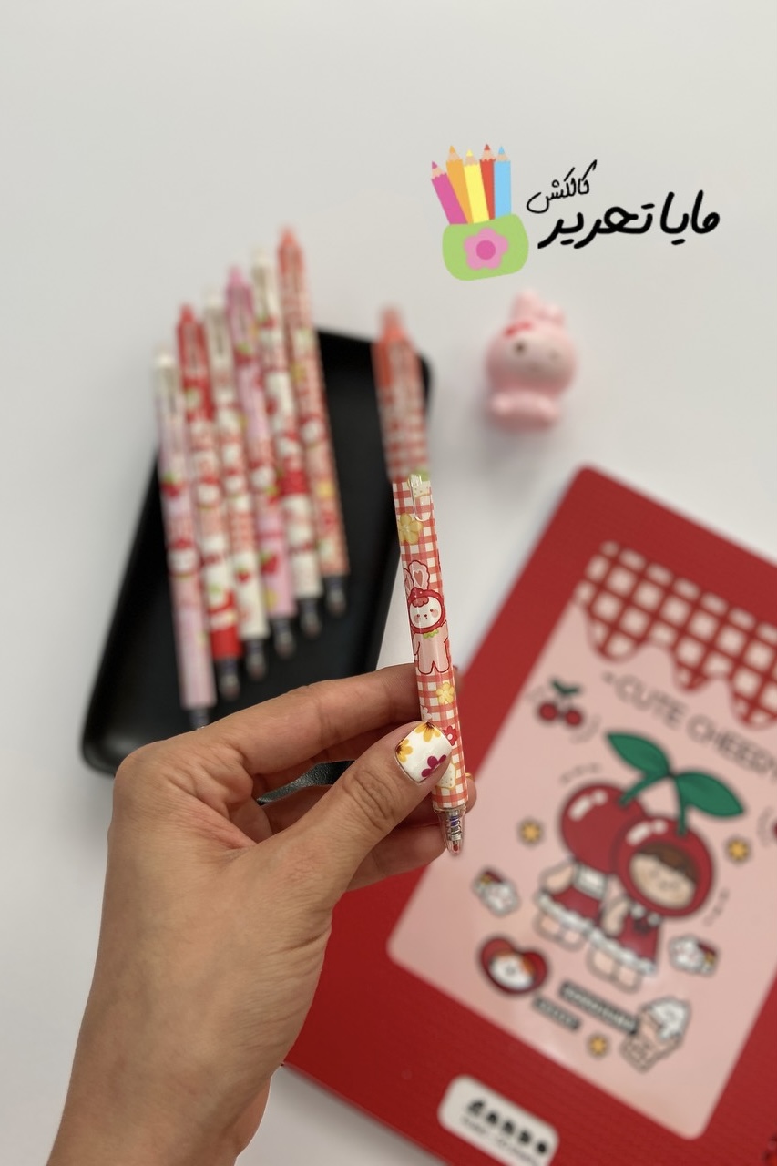 خودکار پاک کن دار فانتزی طرح دختر توت فرنگی