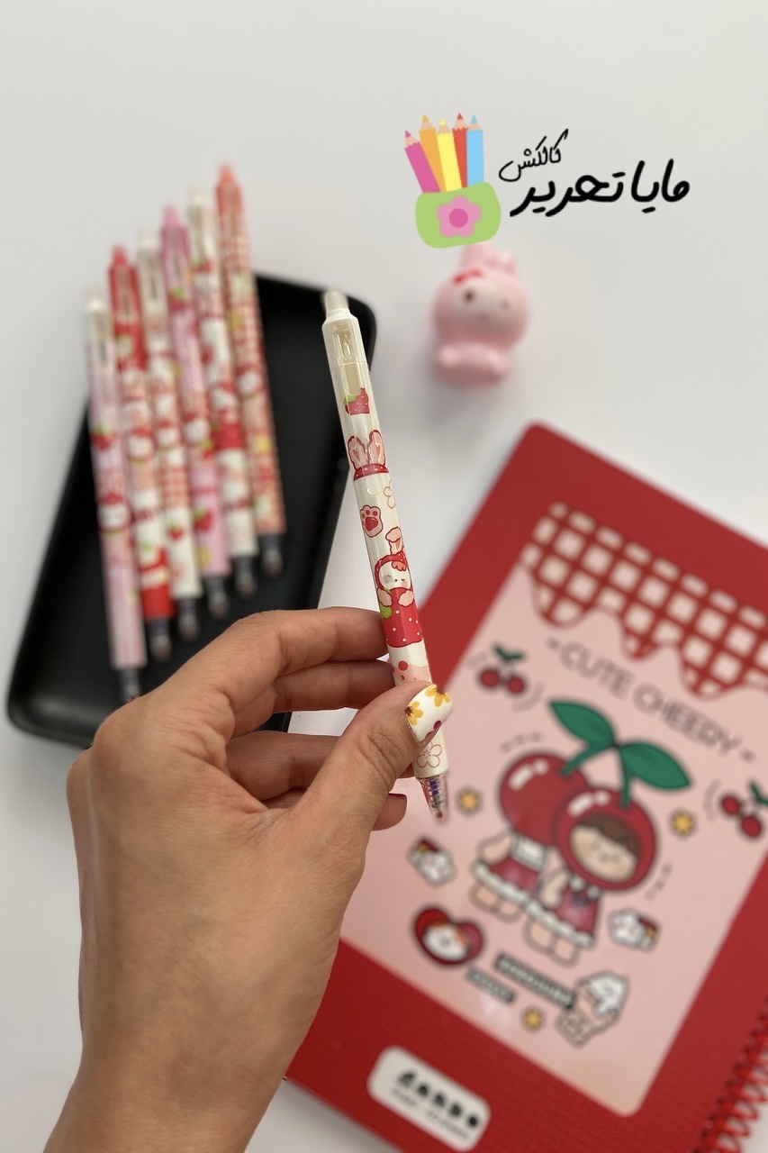 خودکار پاک کن دار فانتزی طرح دختر توت فرنگی