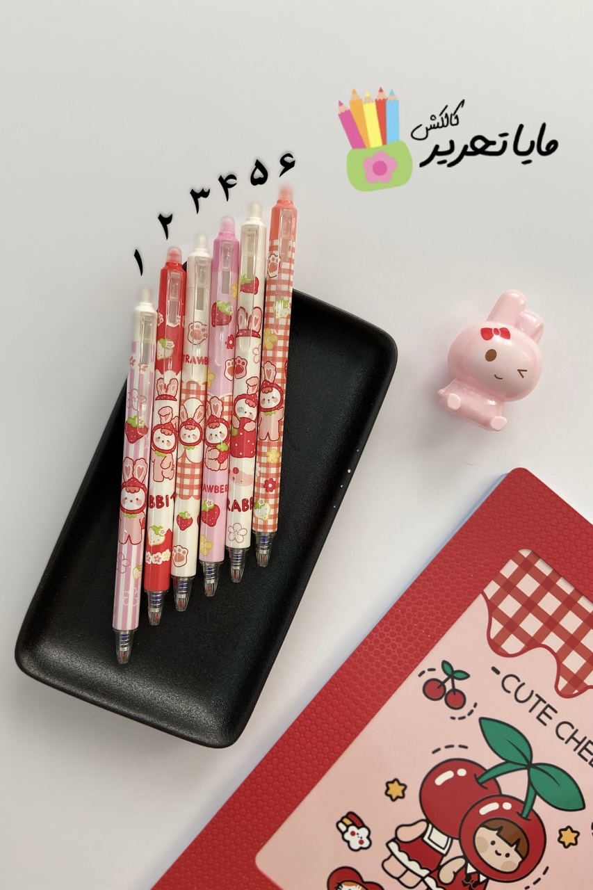 خودکار پاک کن دار فانتزی طرح دختر توت فرنگی