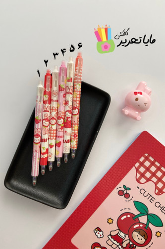 خودکار پاک کن دار فانتزی طرح دختر توت فرنگی