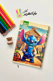 دفتر نقاشی حاشیه دار سیمی 50 برگ استیچ و کیمدی