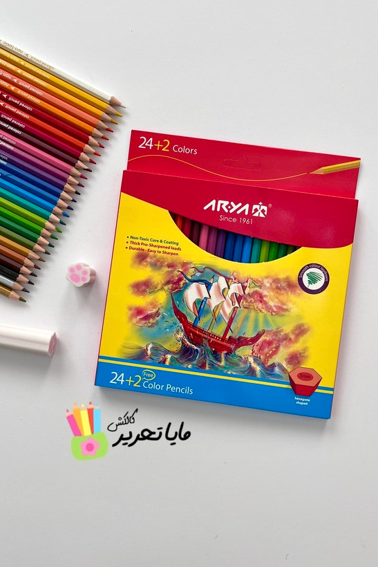 مداد رنگی 2+24 رنگ آریا