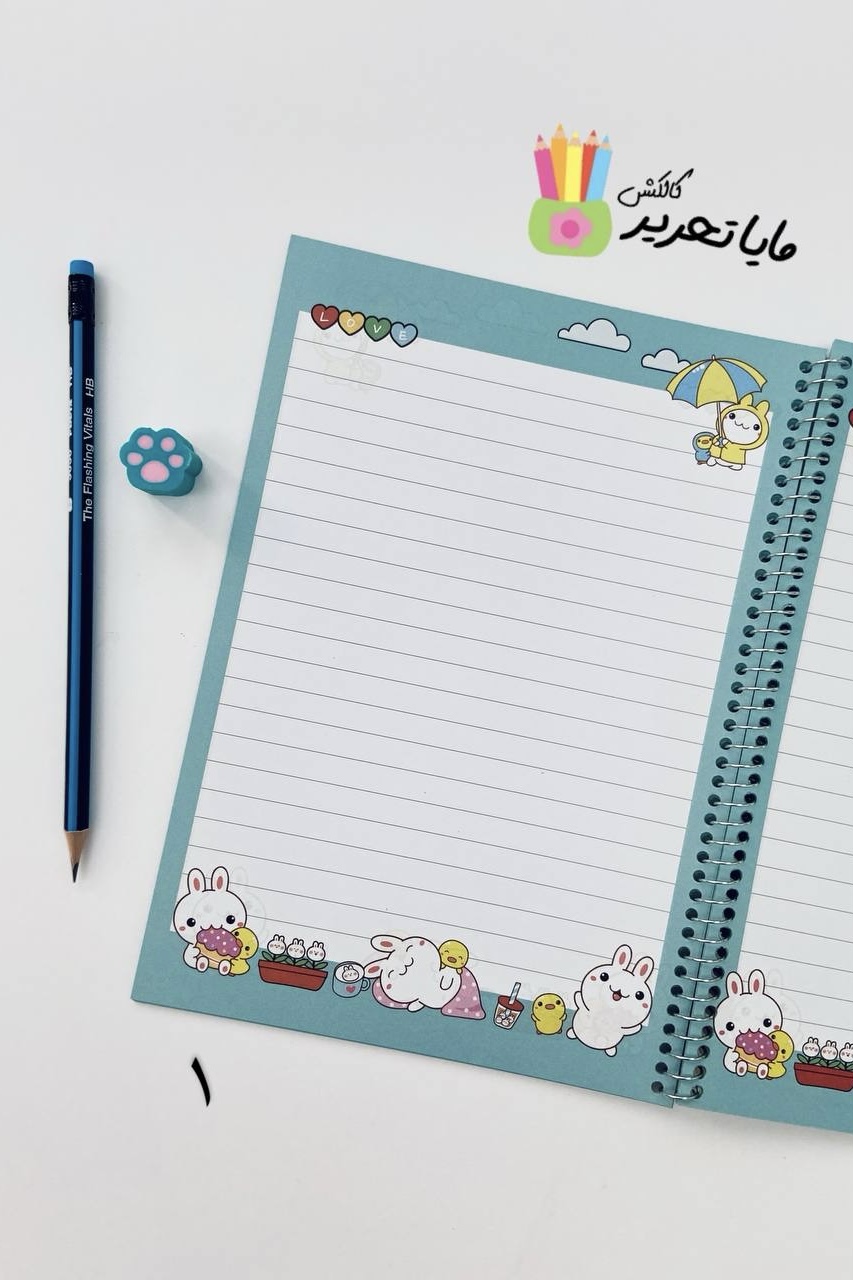 دفتر خط دار 40 برگ حاشیه دار برند راینو نوت