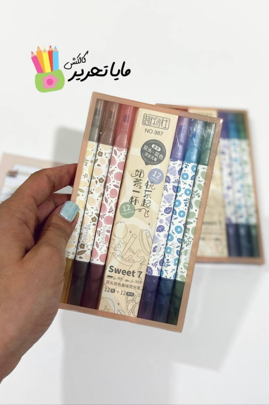 هایلایتر دو سر معطر بسته 6 عددی