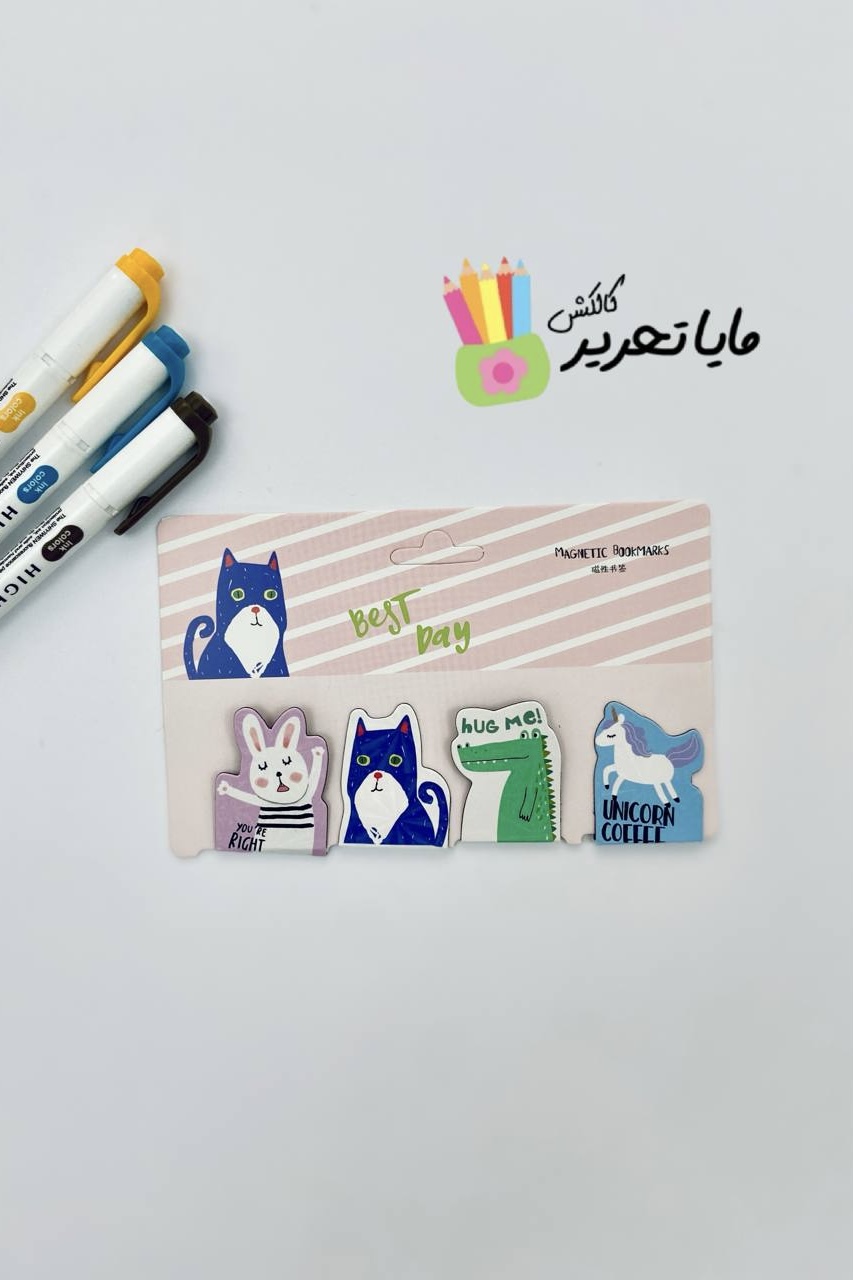 ست 4عددی بوک مارک مگنتی طرح حیوانات
