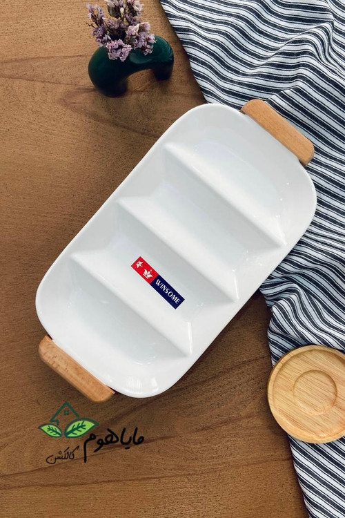 اردوخوری مستطیل دسته چوبی سرامیک وینسم بزرگ