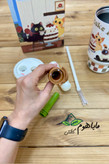 تراول ماگ 1 لیتر دسته دار و نی دار تامبلر cake party طرح گربه برند دیلر DILLER